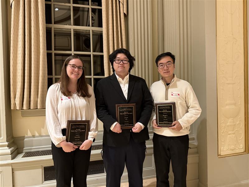 Congrats to Power Engineering Awardees Laura, Jingjie, and Shuaihu!